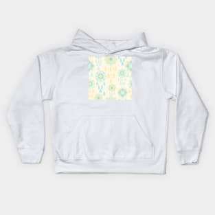 Yellow and teal dreamcatcher on cream Kids Hoodie